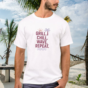 Upprepat sommarströkcitat för fyllnadsvåg t shirt
