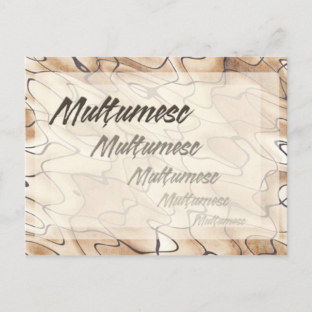 Upprepat tack på rumänska vykort (Framsida)