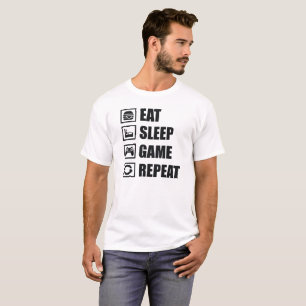 Upprepat viltspel, T-shirt för speltypografi