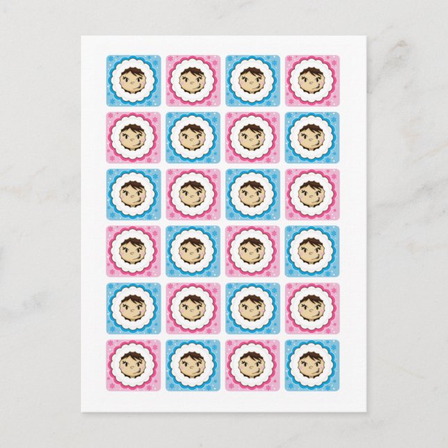 Upprepat vykort för eskimo Ansikte (Framsida)