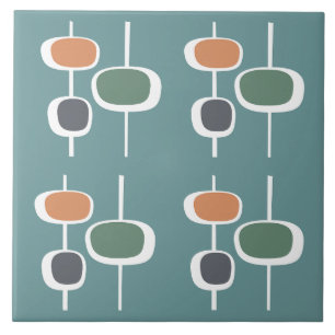 Upprepning av attraktivt trendig 60-tal söt blått  kakelplatta