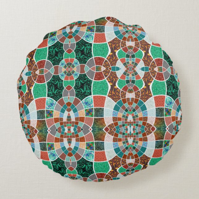 Upprepning av bilder med lätt fraktureffekt rund kudde (Baksidan)