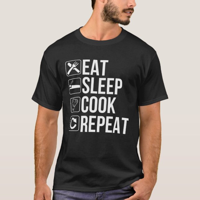 Upprepning av Cooker Eat-viloläge T Shirt (Framsida)