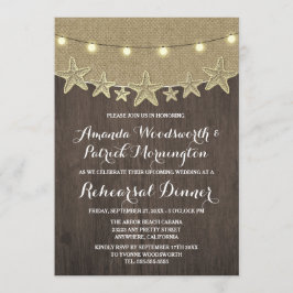 Upprepning av dagsinbjudningar för Starfish Burlap Inbjudningar