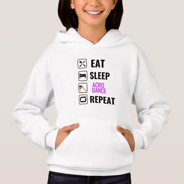Upprepning av eat-sömn-akro-dosering t shirt (Framsida)