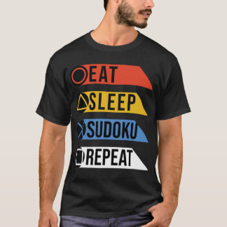 Upprepning av Eat-sömn sudoku T Shirt