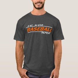 Upprepning av eat-sömnbaseboll t shirt