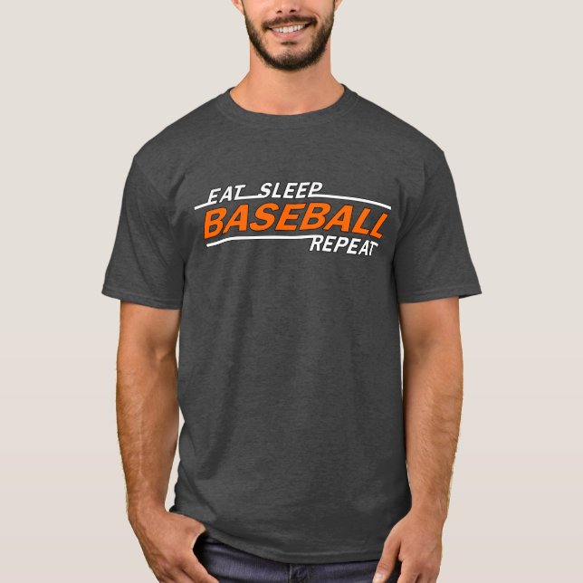 Upprepning av eat-sömnbaseboll t shirt (Framsida)