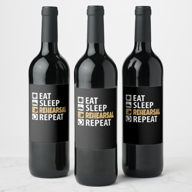 Upprepning av Eat-sömnrepetition Vinflaska Etikett (Flaskor)