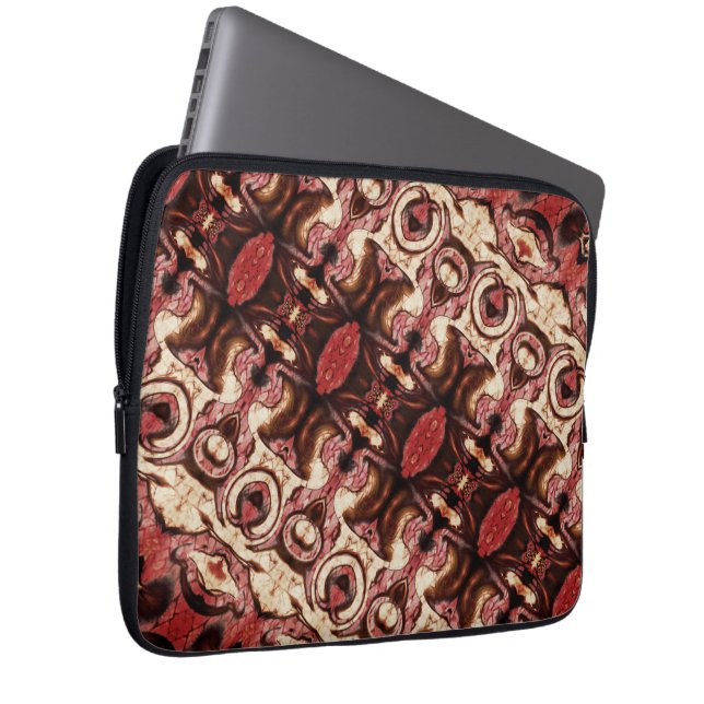 Upprepning av former med vedartade toner och fläck laptop fodral (Framsidan Höger)