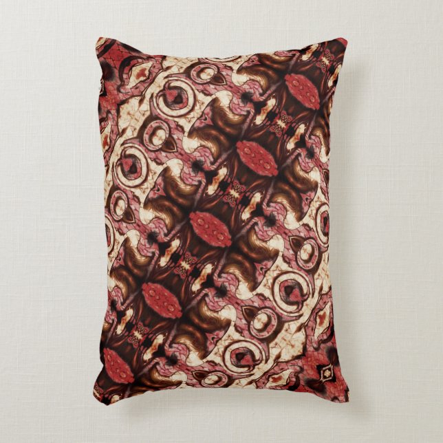 Upprepning av former med vedartade toner och fläck prydnadskudde (Framsidan(Vertikal))