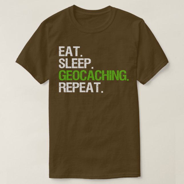 Upprepning av geocachelagring i viloläge t shirt (Design framsida)