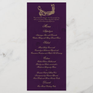 Upprepning av husdjur i Lila Bröllop Menu Meny