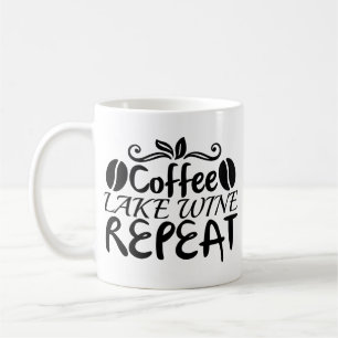 Upprepning av kaffe Sjö Vin Kaffemugg