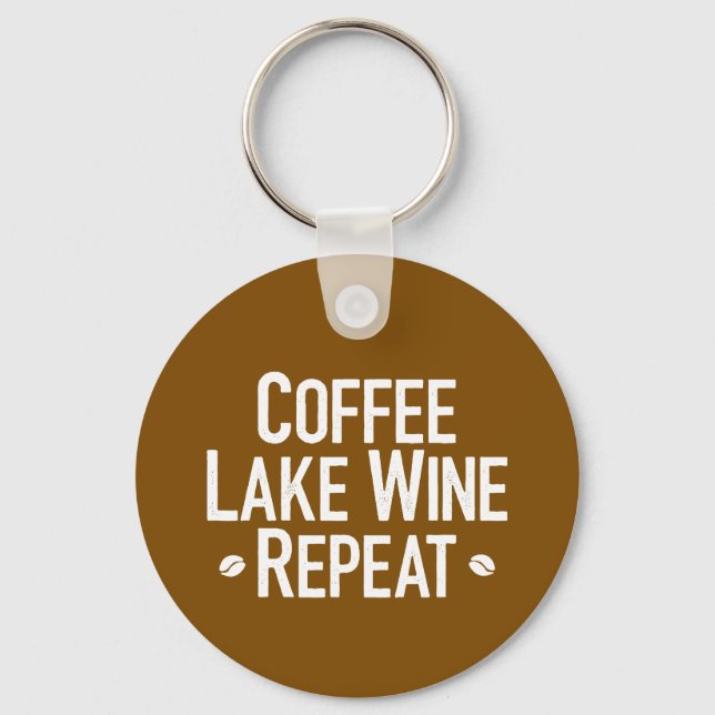 Upprepning av kaffe Sjö Vin Nyckelring (Framsida)
