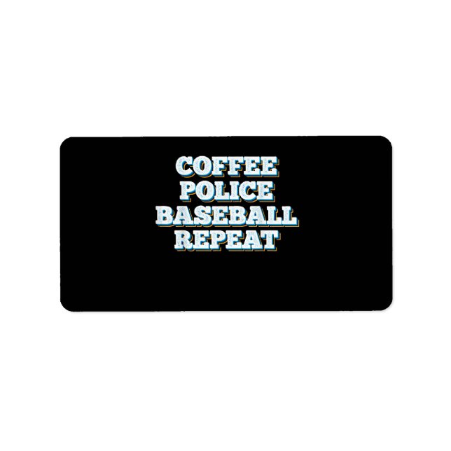 Upprepning av kaffepolisens baseball adressetikett (Framsidan)