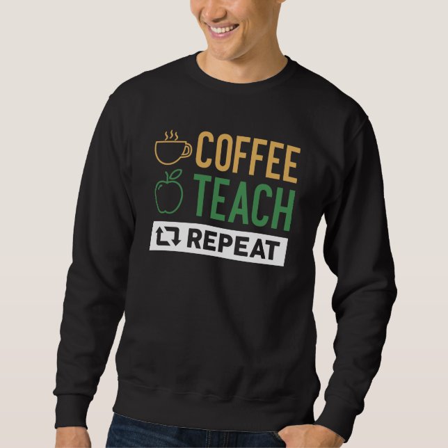 Upprepning av kaffeträd lång ärmad tröja (Framsida)