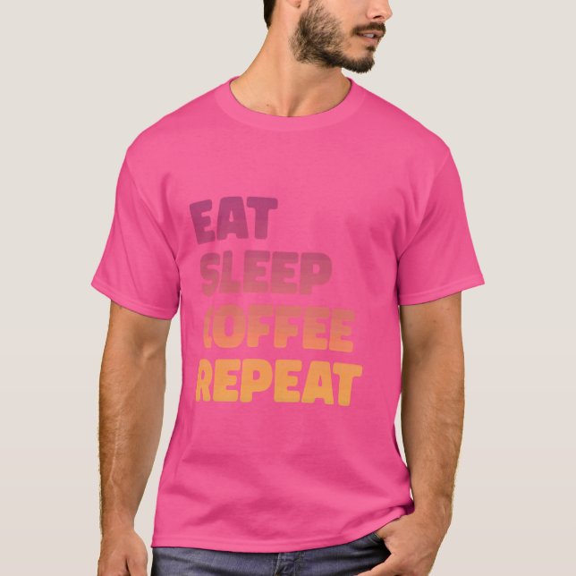 Upprepning av lätt kaffe, koffein, mat, vilokaffe t shirt (Framsida)