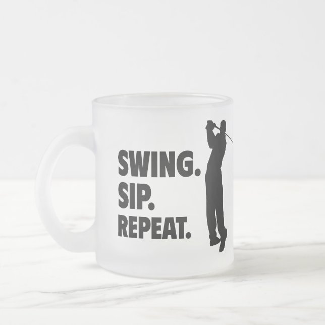 Upprepning av personlig Golf Swing Sip Frostad Glasmugg (Vänster)