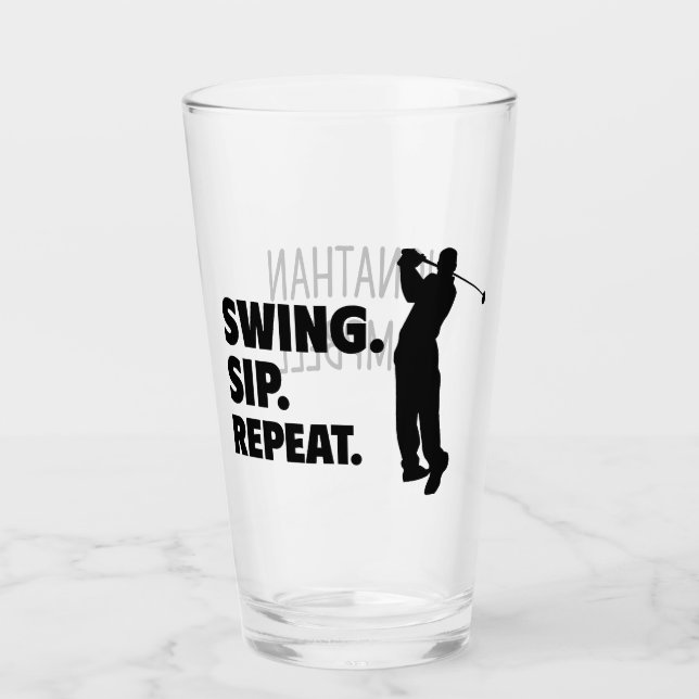 Upprepning av personlig Golf Swing Sip Glaskopp (Framsida)