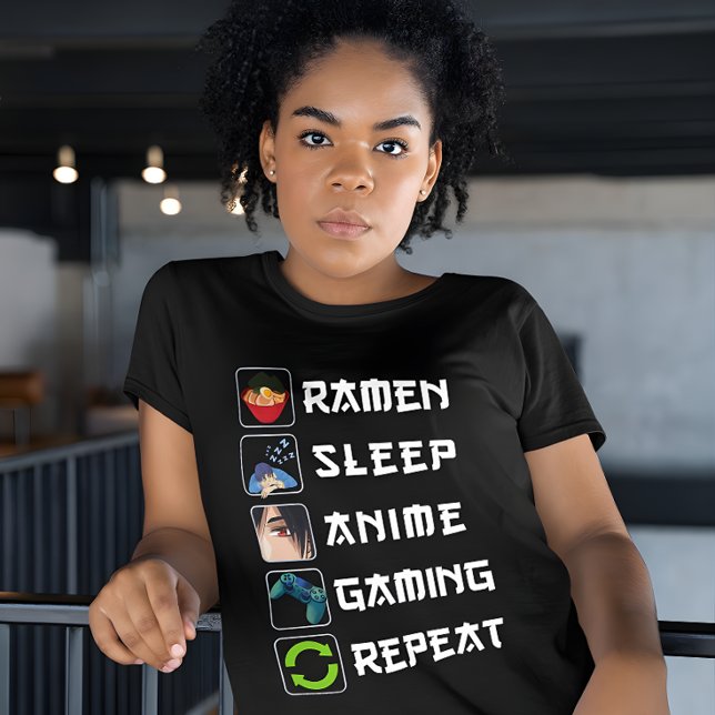 Upprepning av Ramen Sviloläge Anime-spel T Shirt (Skapare uppladdad)