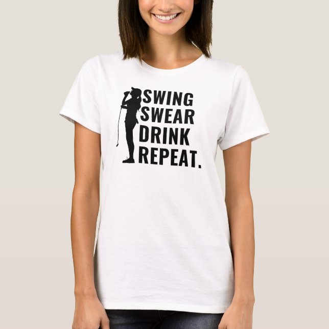 Upprepning av rökning i golfplatta t shirt (Framsida)