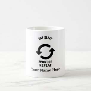 Upprepning av sömnordlista kaffemugg