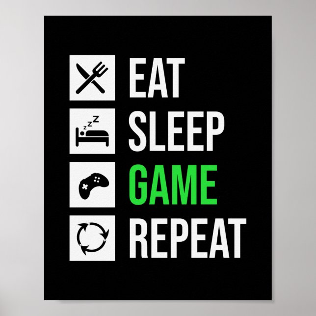Upprepning av spel för spelarkonst i viloläge poster (Framsidan)