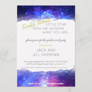 Upprepning av Twinkle Little Star Galaxy-Genderna Inbjudningar