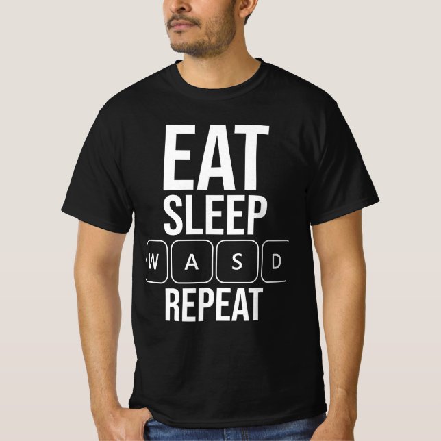 Upprepning av viloläge - Vit WASD Edition T Shirt (Framsida)