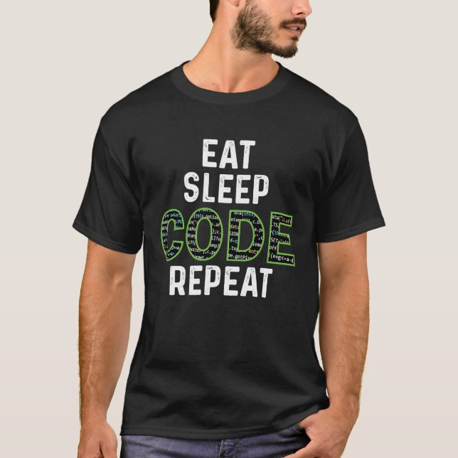Upprepning av vilolägeskod t shirt (Framsida)