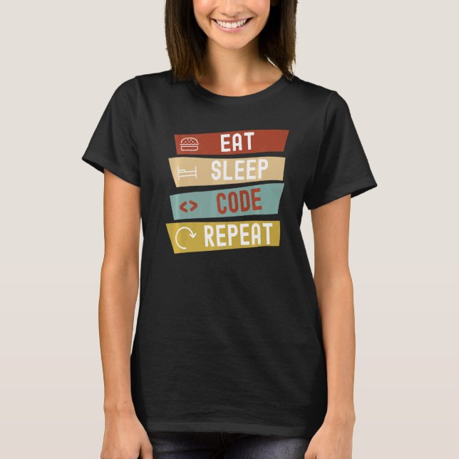 Upprepning av vilolägeskod t shirt (Framsida)