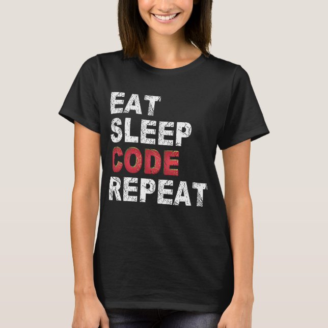 Upprepning av vilolägeskod t shirt (Framsida)