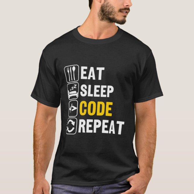 Upprepning av vilolägeskod t shirt (Framsida)
