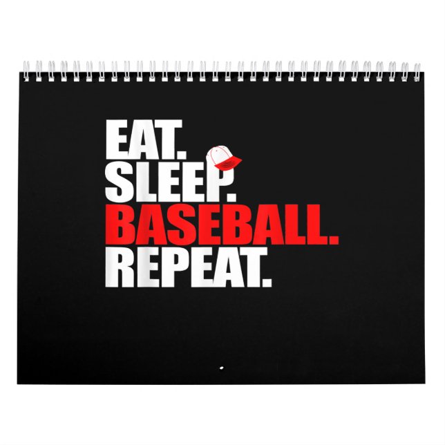 Upprepning Catcher Pitcher Baseball med viloläge Kalender (Omslag)