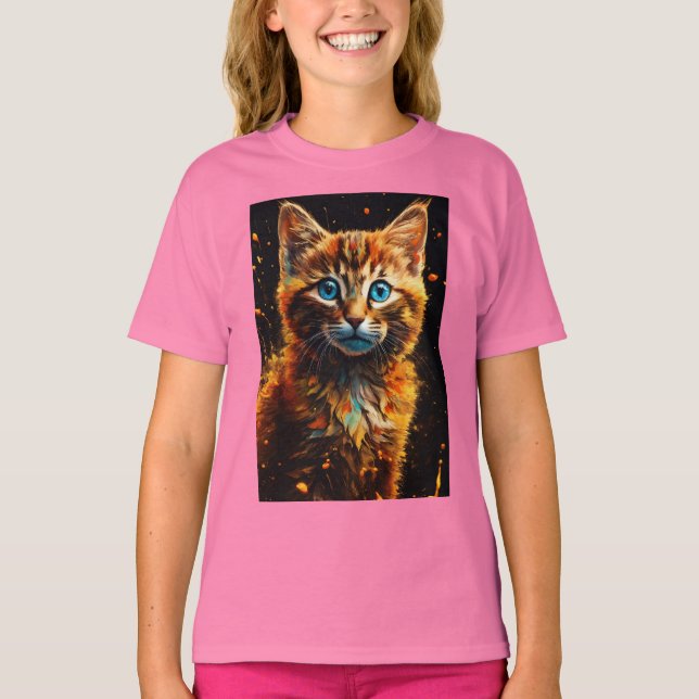 "Upprepning: Front & Back Cute Kitten Bliss Tee" T Shirt (Framsida)