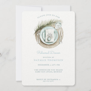 Upprepningsdagsmat för båge Winter Wedding Inbjudningar