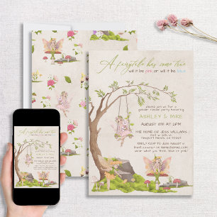 Upprepningsdusch för Genderna Fairy Woodland Baby Inbjudningar