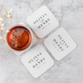 Upprepningsmiddag för Bröllop i klassiskt Elegant Underlägg Papper Kvadrat