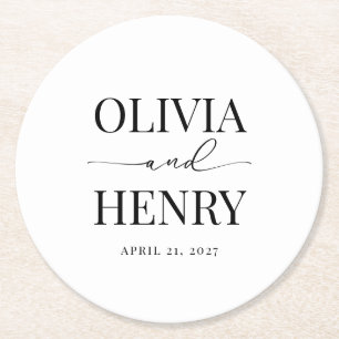 Upprepningsmiddag för Bröllop i klassiskt Elegant Underlägg Papper Rund