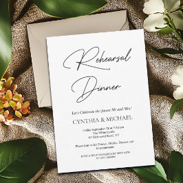 Upprepningsmiddag för handskrivet skript Bröllop Inbjudningar