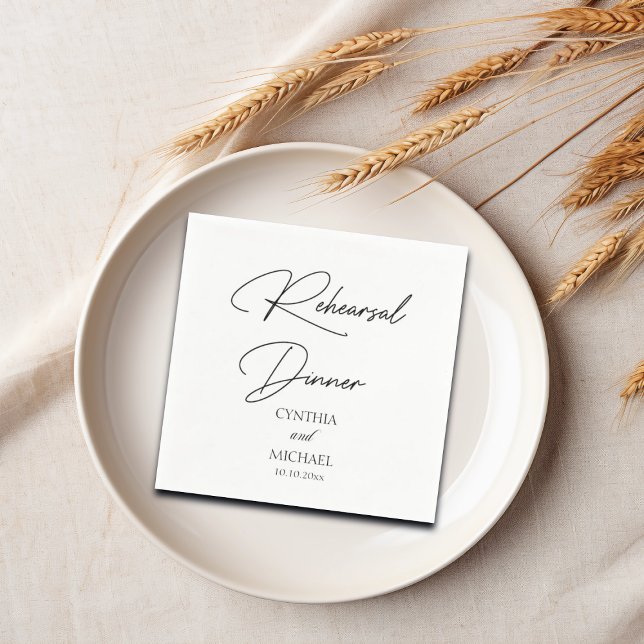 Upprepningsmiddag för handskrivet skript Bröllop Pappersservett (Skapare uppladdad)
