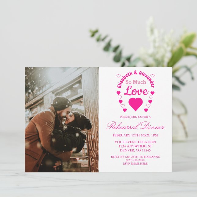 Upprepningsmiddag för Kärlek Bröllop Inbjudningar (Stående Fram)