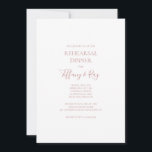 Upprepningsmiddag för Ro Guld vid Elegant Inbjudningar<br><div class="desc">Denna enkla inbjudan till en repetitionsmiddag i ro guld i elegant är perfekt för er klassiska, moderna minimalistiska repetitionsmiddag i ro guld. Utformningen har en minimal contemporary av klassisk vintage med guld-typsnitt och delikat romantisk kalligrafi. Det är utmärkt för vår, sommar, fall eller vinter lyx bröllop. Behålla den som den...</div>