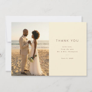 Upprigtig Beige Strand Foto Tack Kort