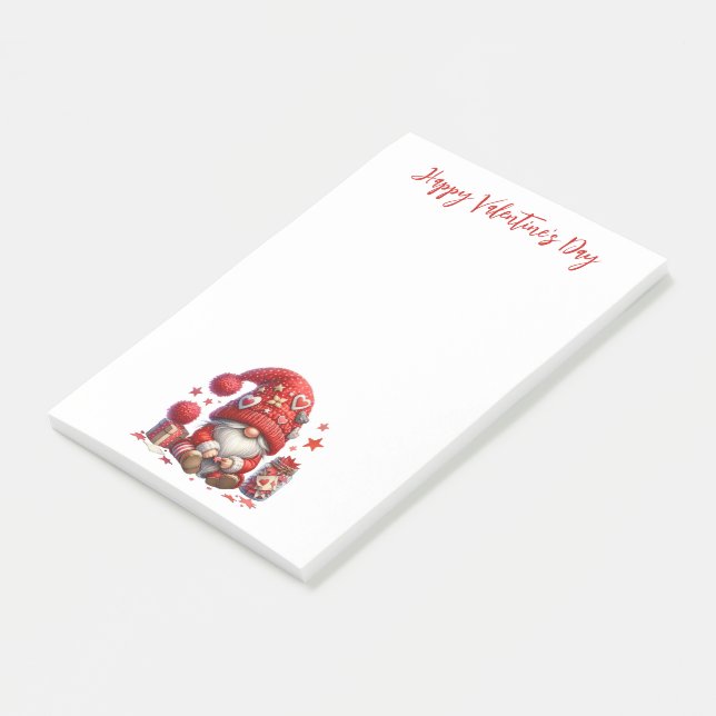 Upprigtig Gnome: Alla hjärtans dags glädje Post-it Block (Vinklad)