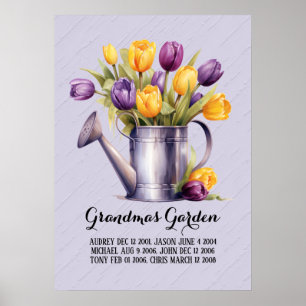 Uppriktiga mormors trädgård barnbarn poster