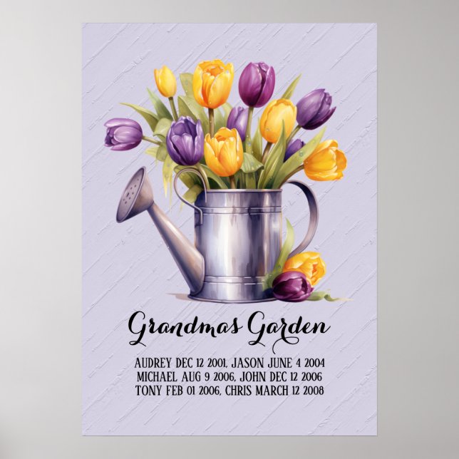 Uppriktiga mormors trädgård barnbarn poster (Framsidan)