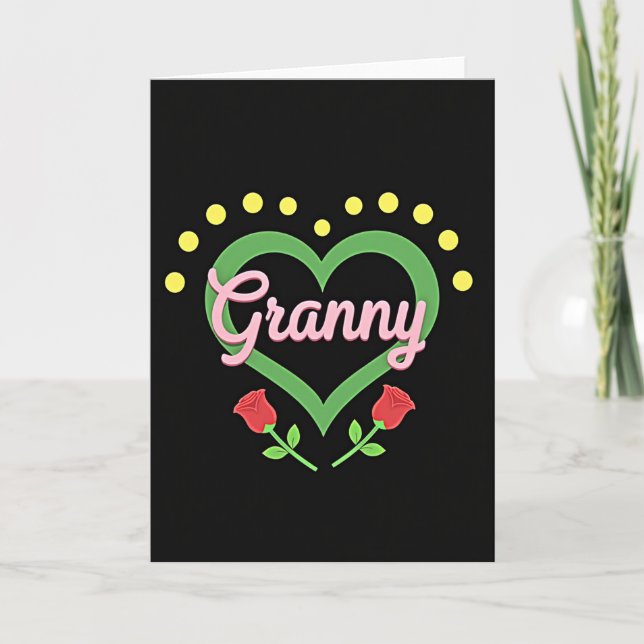 Uppriktigt Granny Blommig Kort (Framsida)