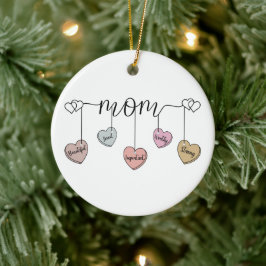 Uppriktigt moderhjärtte charm: mors dag & födelsed julgransprydnad keramik